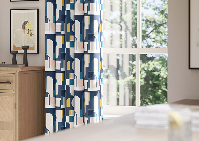 Archways, Navy - Made to Measure Curtains - Image 5